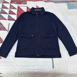 Ryan Roberts Zip Up Jacket Navy Blue Cotton Mens Medium